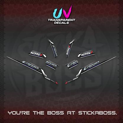 CLICK V3 VARIO STRIPING UV TRANSPARENT DECALS (2026 SPORTS RACE DESIGN) STICKER KITS BY STICKABOSS