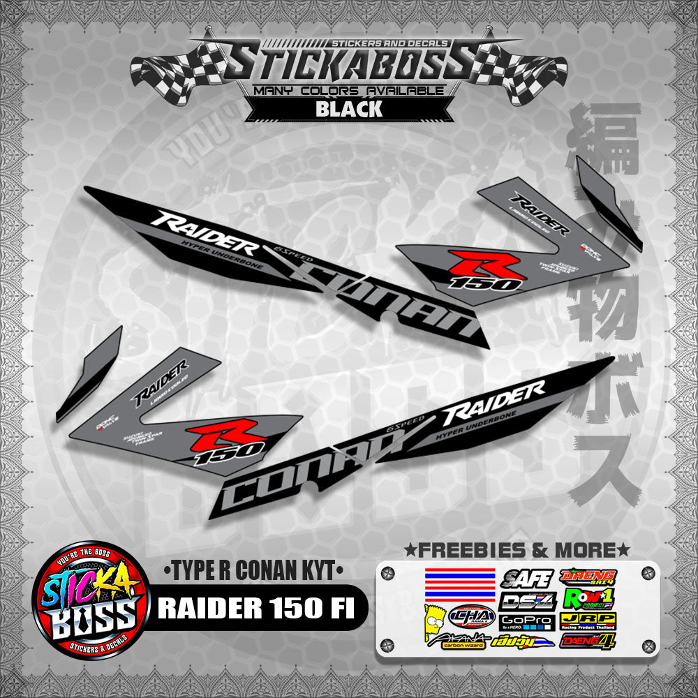 RAIDER 150 FI DECALS ( TYPE R CONAN KYT ) 【WITH FREEBIES】