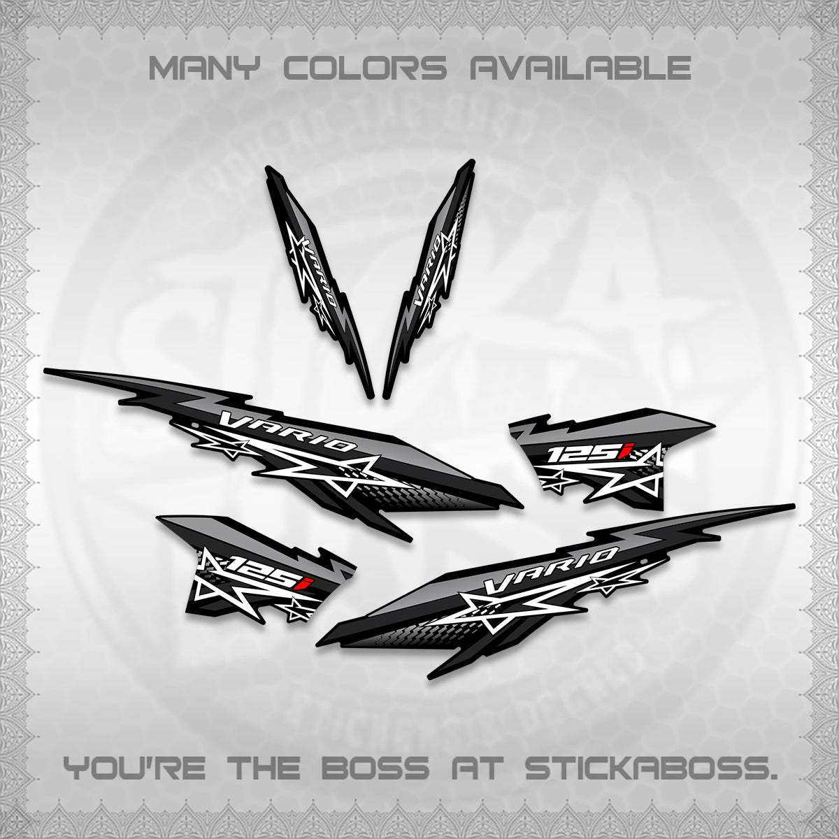 CLICK V2 INDO VARIO DECALS (A0002 STAR DESIGN)STICKER DECALS By STICKABOSS