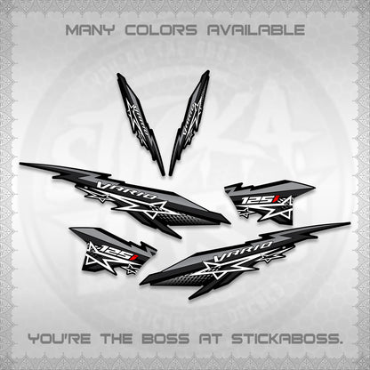 CLICK V2 INDO VARIO DECALS (A0002 STAR DESIGN)STICKER DECALS By STICKABOSS