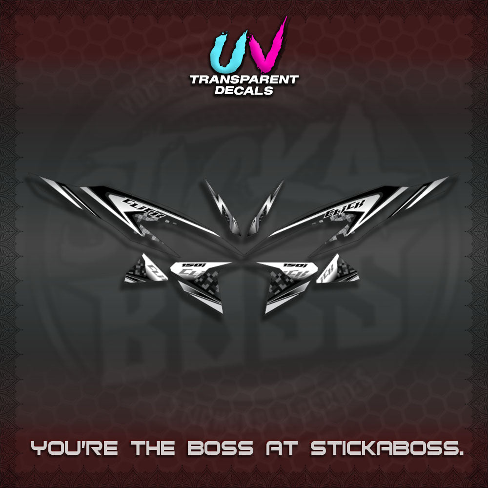 CLICK V2 UV TRANSPARENT DECALS (125-150 TRIBAL VIETNAM)STICKER DECALS By STICKABOSS