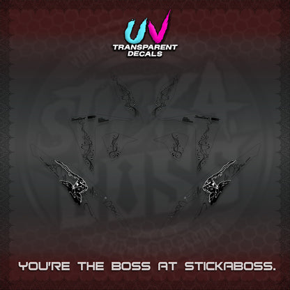CLICK V2 UV TRANSPARENT DECALS (2026 2F2F SWIRL DESIGN) STICKER KITS BY STICKABOSS