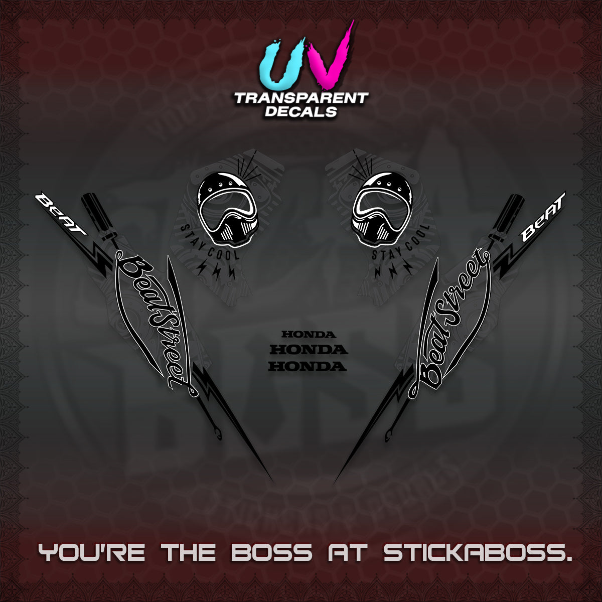 BEAT FI V2 UV TRANSPARENT DECALS (2026 BEATSTREET DESIGN) STICKER KITS BY STICKABOSS
