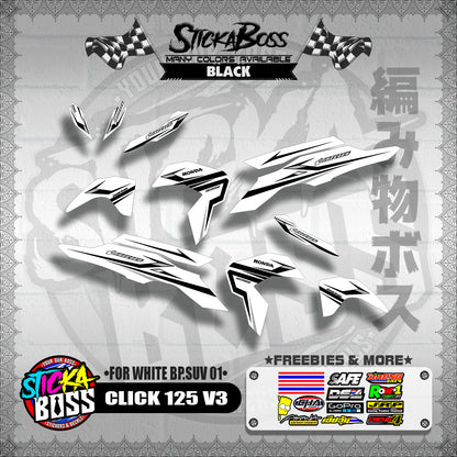 CLICK 125 V3 2023 DECALS ( FOR WHITE BP.SUV 01 )【WITH FREEBIES】