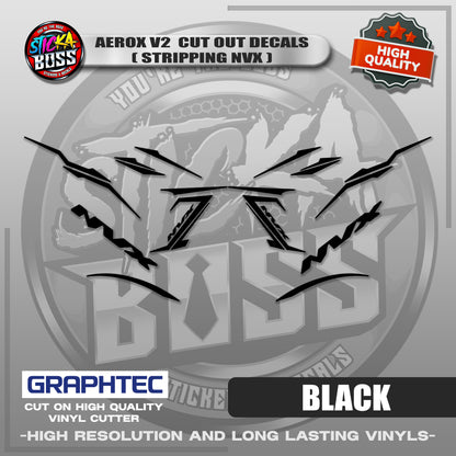AEROX V2 CUT OUT DECALS ( STRIPPING NVX ) | VINYL WATERPROOF CUT-OUT STICKER DECALS