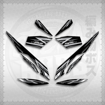 STICKER DECALS for AEROX V3 ALPHA TURBO INDO-MALAYSIAN (AV313SHSTED) By STICKABOSS (SOFIE LAMINATED WATERPROOF)