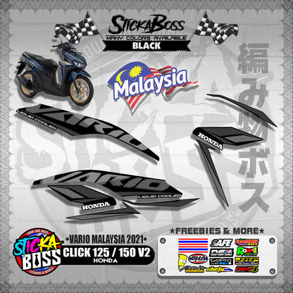 CLICK 125 / 150 V2 MALAYSIAN DECALS ( VARIO MALAYSIA 2021 )【WITH FREEBIES】