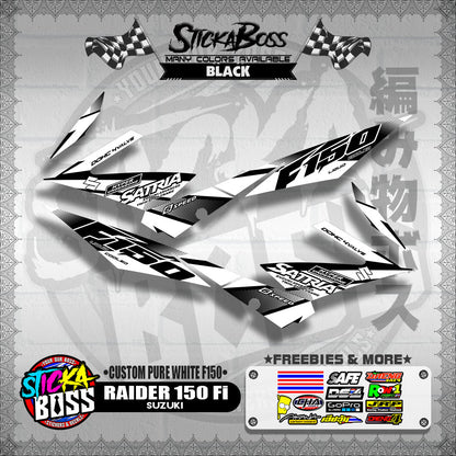RAIDER 150 Fi STOCK DECAL ( CUSTOM PURE WHITE F150 )【WITH FREEBIES】