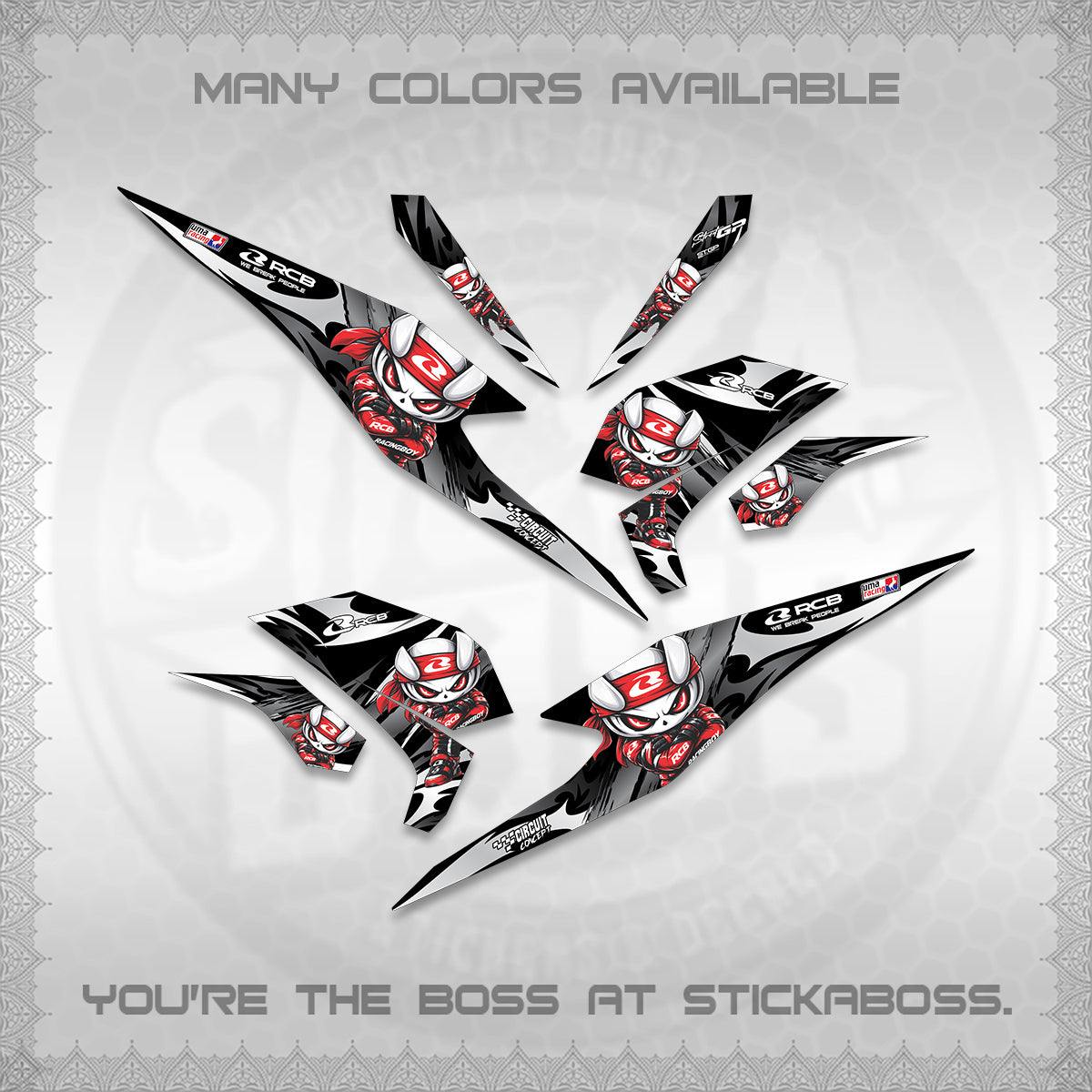BEAT FI V3 DECALS (2026 NEW RCB 2.0 DESIGN) STICKER KITS BY STICKABOSS