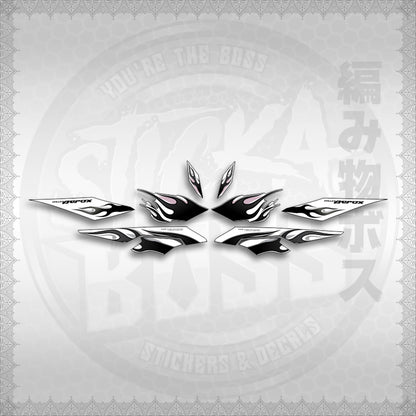 STICKER DECALS for AEROX V3 ALPHA TURBO FOR WHITE (AV3LEFIMO) By STICKABOSS (SOFIE LAMINATED WATERPROOF)