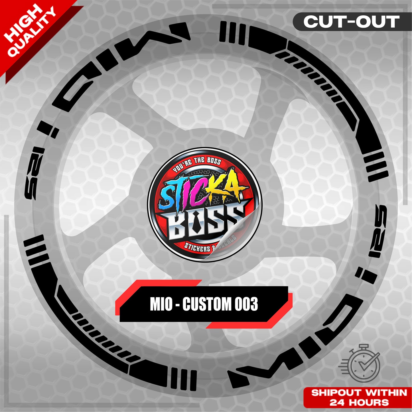 MIO I 125 MAG STICKER SET  ( 2 MAGS ) - CUSTOM 003 | VINYL WATERPROOF CUT-OUT DECALS