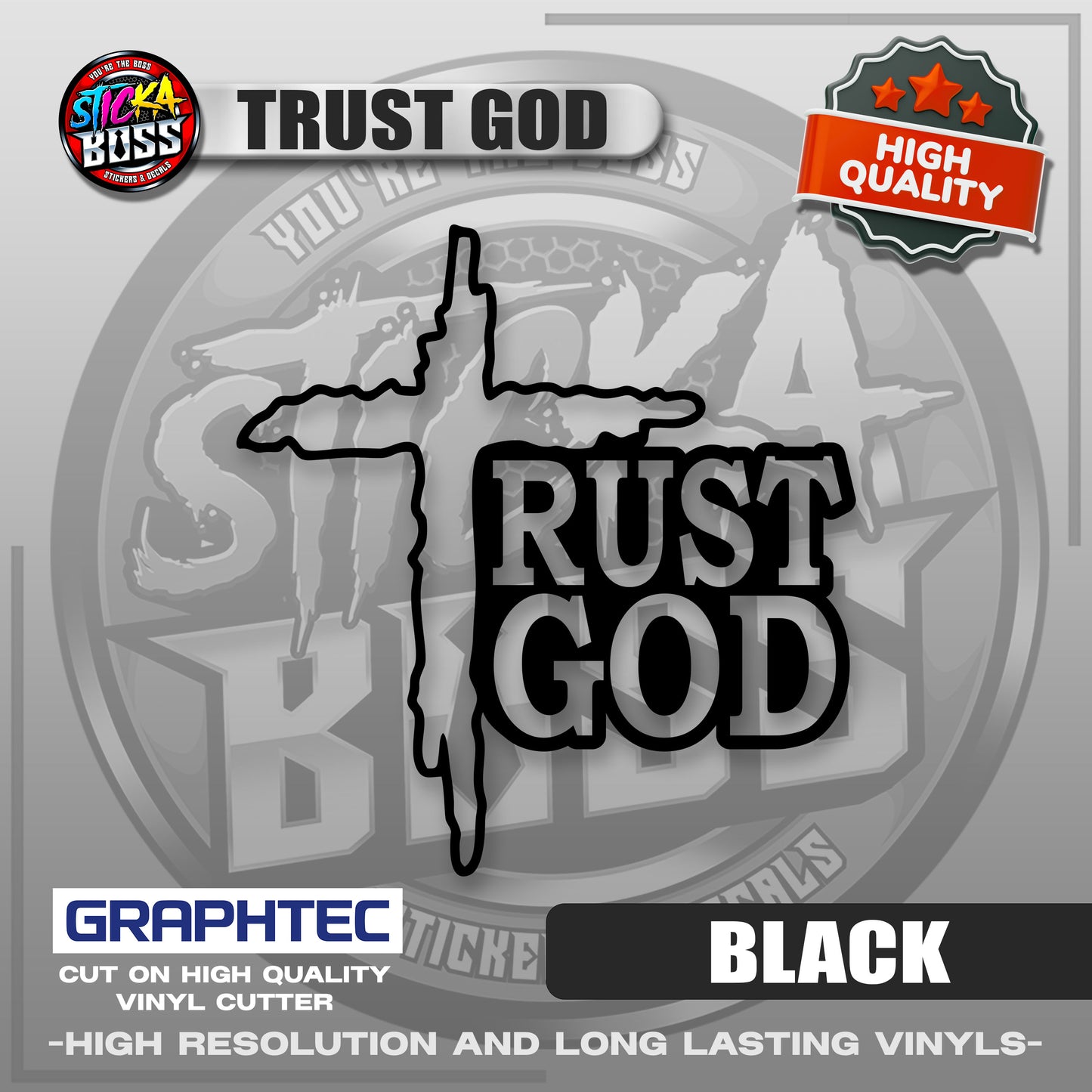 TRUST GOD | VINYL WATERPROOF CUT-OUT STICKER DECALS【Stickaboss】