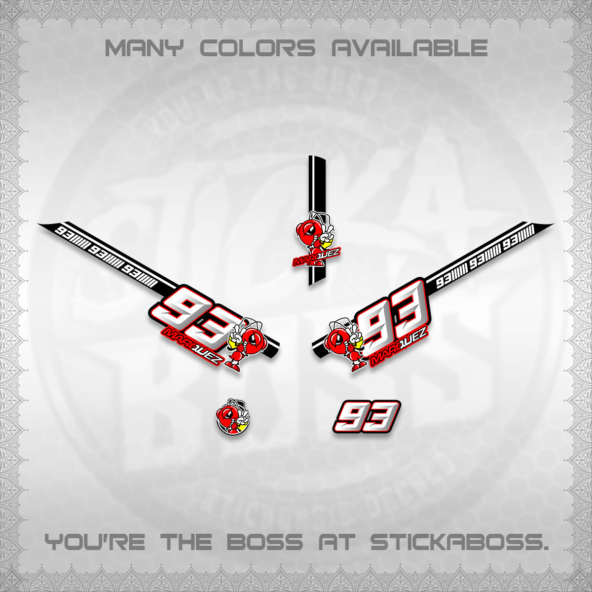 GIORNO 125 DECALS (MARQUEZ 93 DESIGN) STICKER DECALS BY STICKABOSS