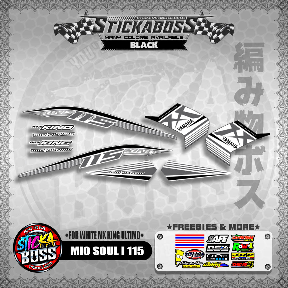 MIO SOUL I 115 STICKER DECALS ( FOR WHITE MX KING ULTIMO )【WITH FREEBIES】