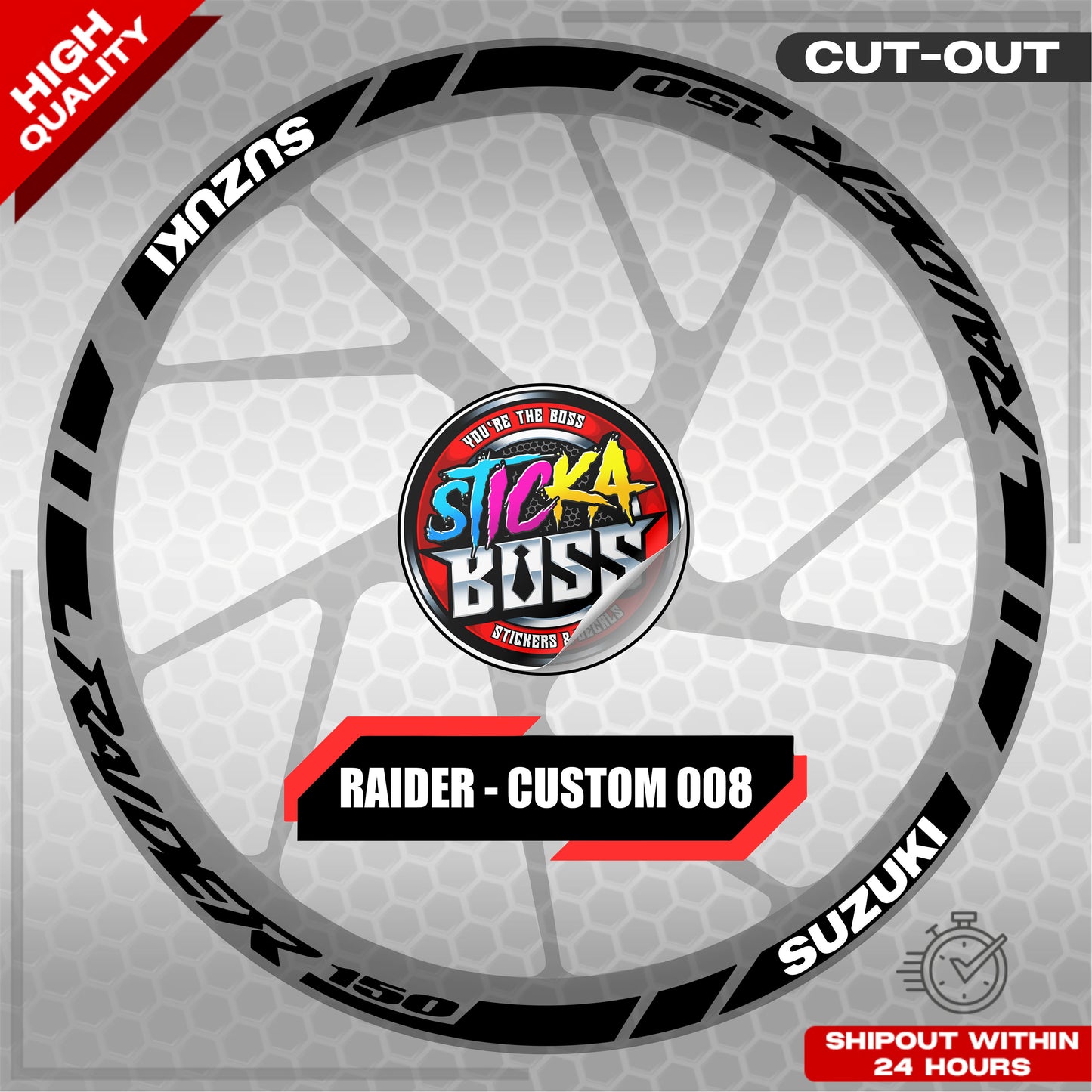 RAIDER R150 MAGS STICKER SET ( 2 MAGS ) - CUSTOM 008 | VINYL WATERPROOF CUT-OUT DECALS