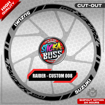 RAIDER R150 MAGS STICKER SET ( 2 MAGS ) - CUSTOM 008 | VINYL WATERPROOF CUT-OUT DECALS
