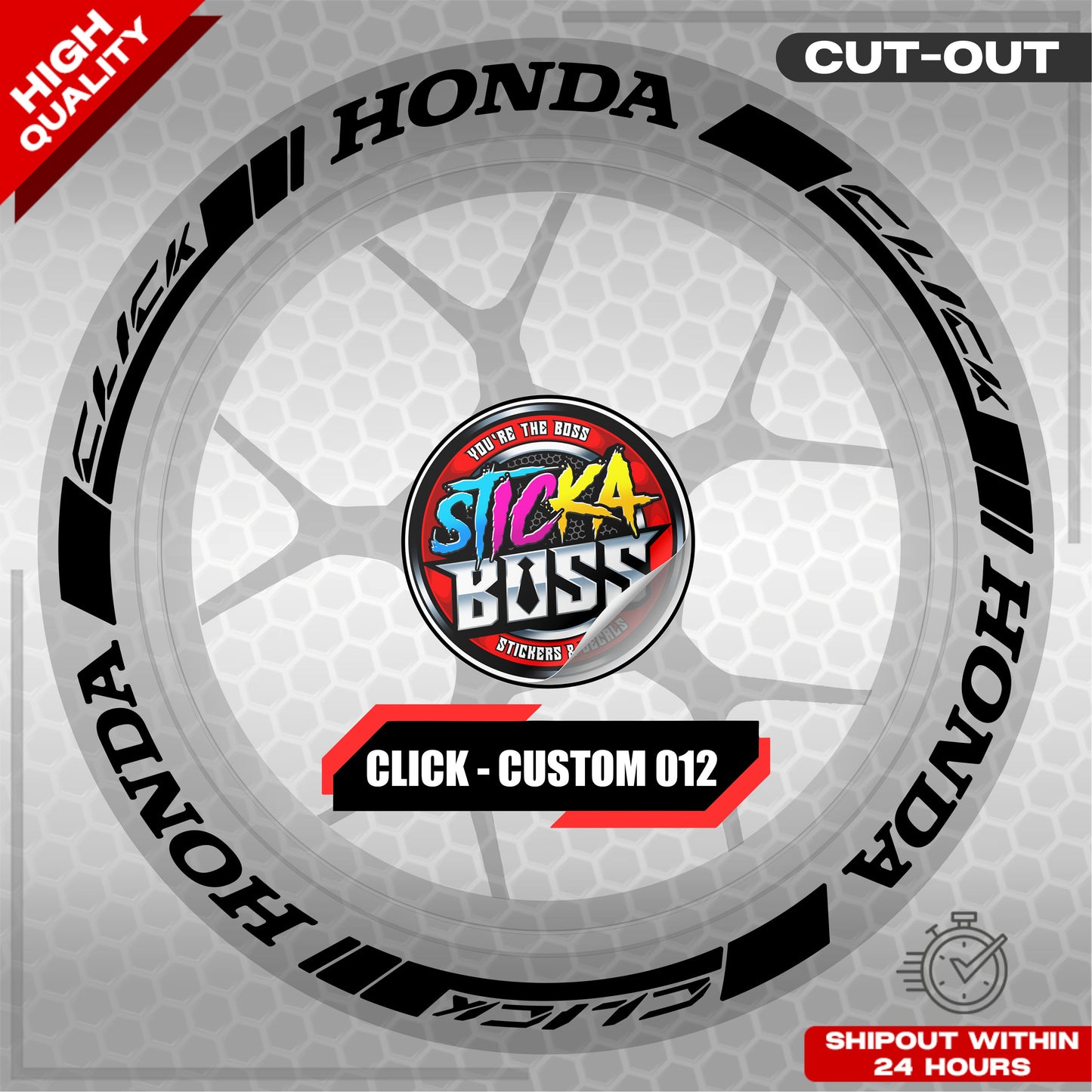 CLICK 125 / 150 / 160 MAG STICKER SET  ( 2 MAGS ) - CUSTOM 012 | VINYL WATERPROOF CUT-OUT DECALS