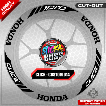 CLICK 125 / 150 / 160 MAG STICKER SET  ( 2 MAGS ) - CUSTOM 014 | VINYL WATERPROOF CUT-OUT DECALS