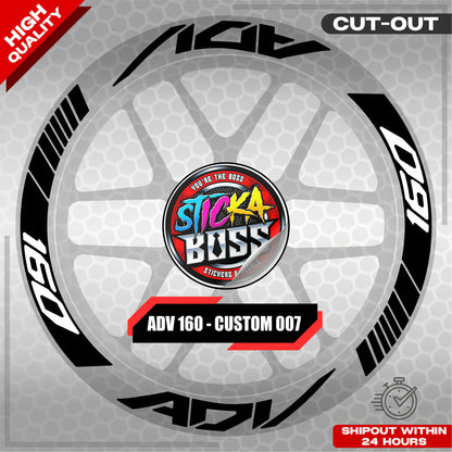 ADV 160 MAG STICKER SET ( 2 MAGS ) - CUSTOM 007 | VINYL WATERPROOF CUT-OUT DECALS