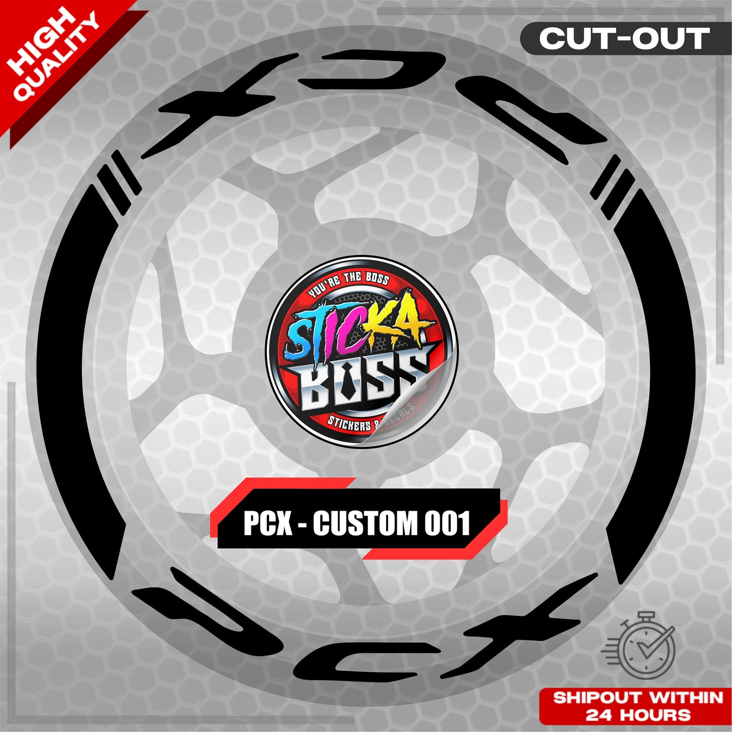 PCX 150 / 160 MAGS STICKER SET  ( 2 MAGS ) - CUSTOM 001 | VINYL WATERPROOF CUT-OUT DECALS