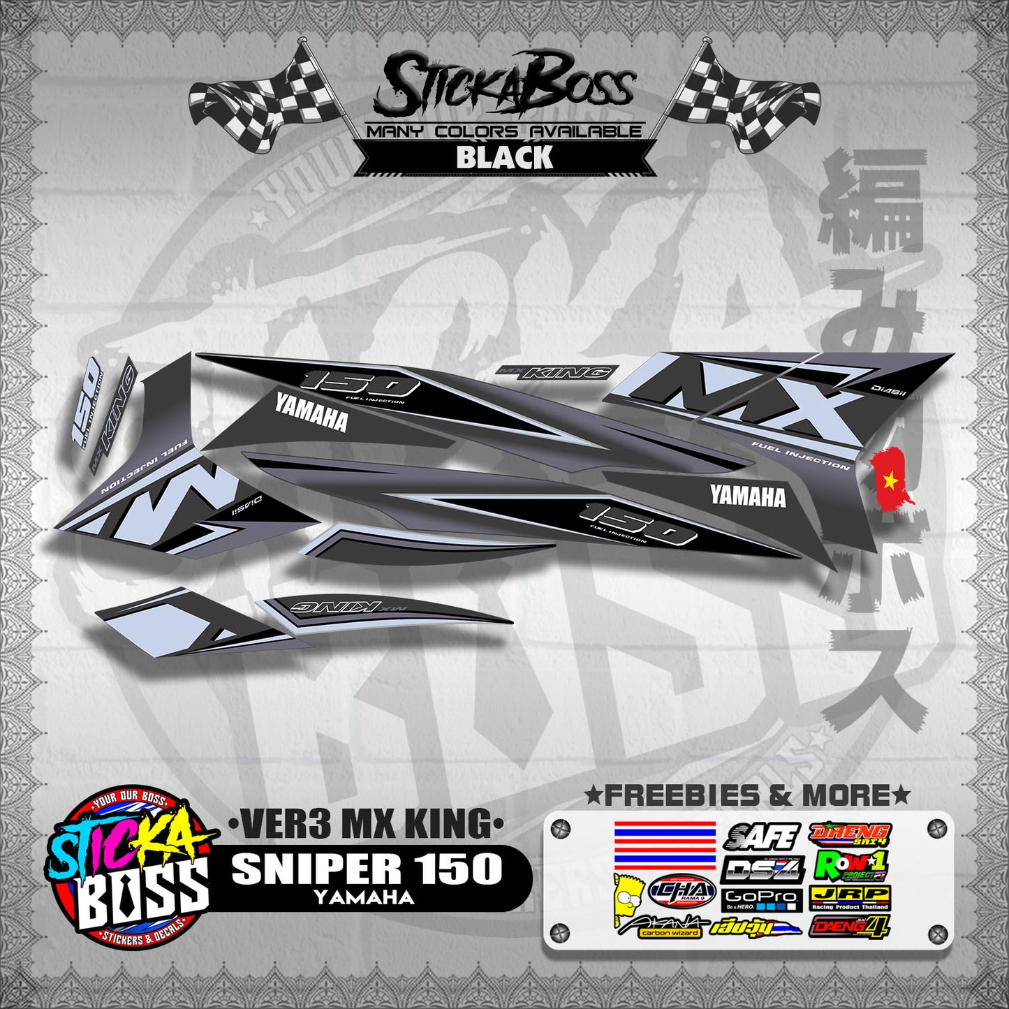SNIPER 150 DECALS ( VER3 MX KING )【WITH FREEBIES】