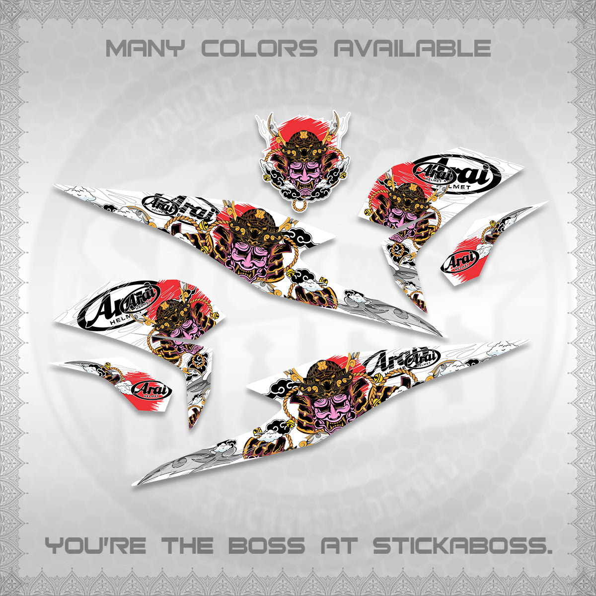 BEAT FI INDO FOR WHITE DECALS (2026 NEW SAMURAI MOTIF) STICKER KITS BY STICKABOSS