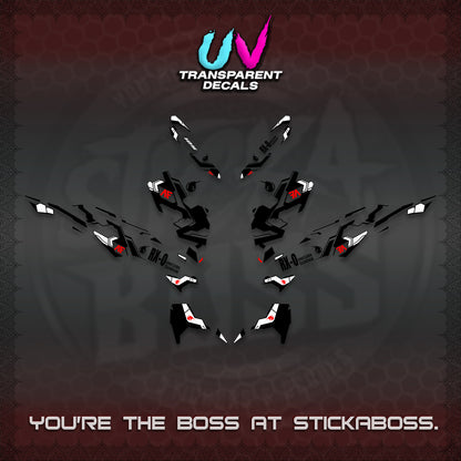 CLICK V3 VARIO UV TRANSPARENT DECALS (UNICORN GUNDAM DESIGN) STICKER DECALS By STICKABOSS