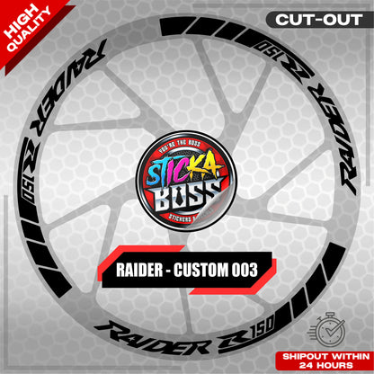 RAIDER R150 MAG STICKER SET ( 2 MAGS ) - CUSTOM 003 | VINYL WATERPROOF CUT-OUT DECALS