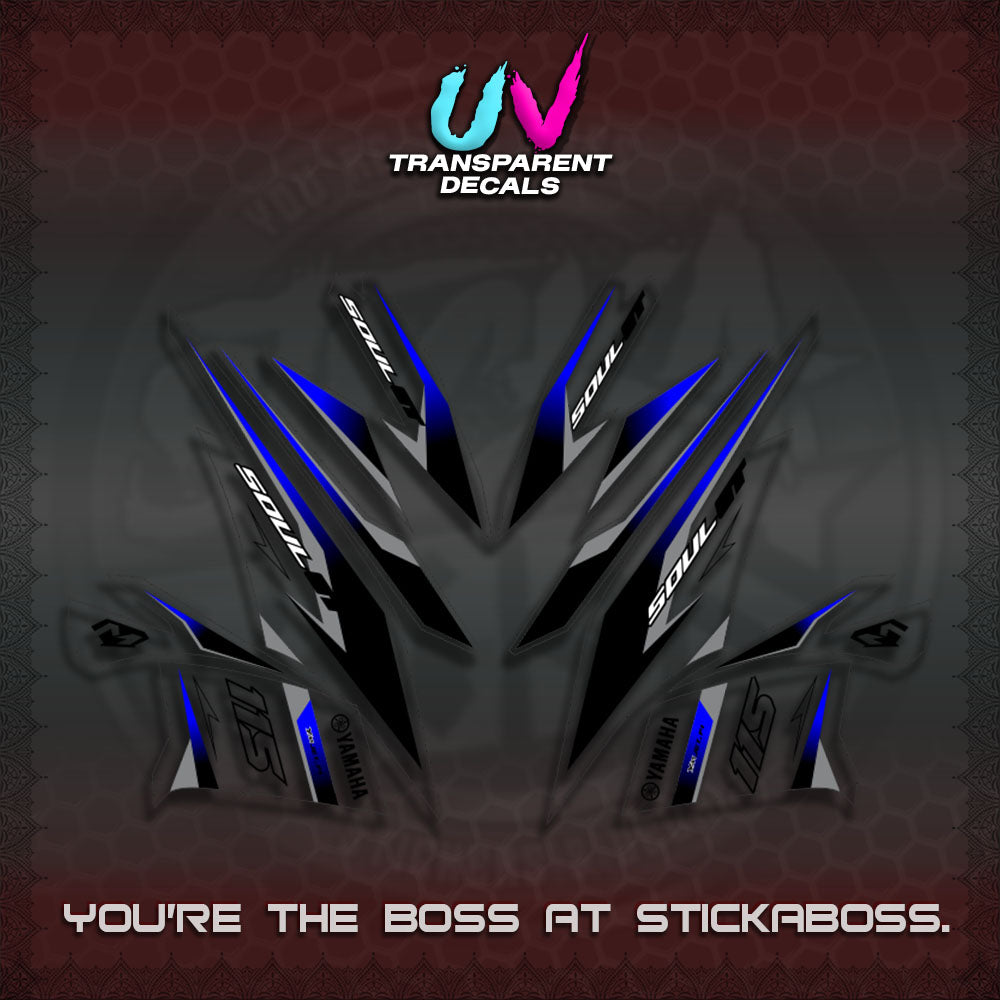 MIO SOUL I 115 GT INDO UV TRANSPARENT DECALS(0003 DESIGN)STICKER DECALS By STICKABOSS