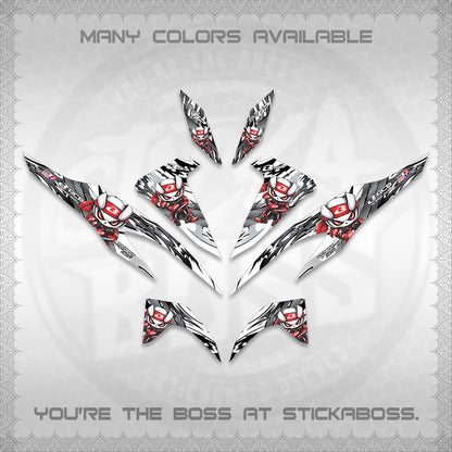 CLICK 125 V2 FOR WHITE DECALS (2026 NEW RCB 2.0 DESIGN) STICKER KITS BY STICKABOSS