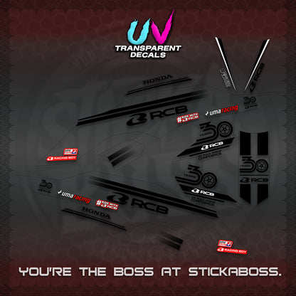CLICK 125 V3 UV TRANSPARENT DECALS (2026 30TH ANNIVERSARY RACING DESIGN) STICKER DECALS By STICKABOSS
