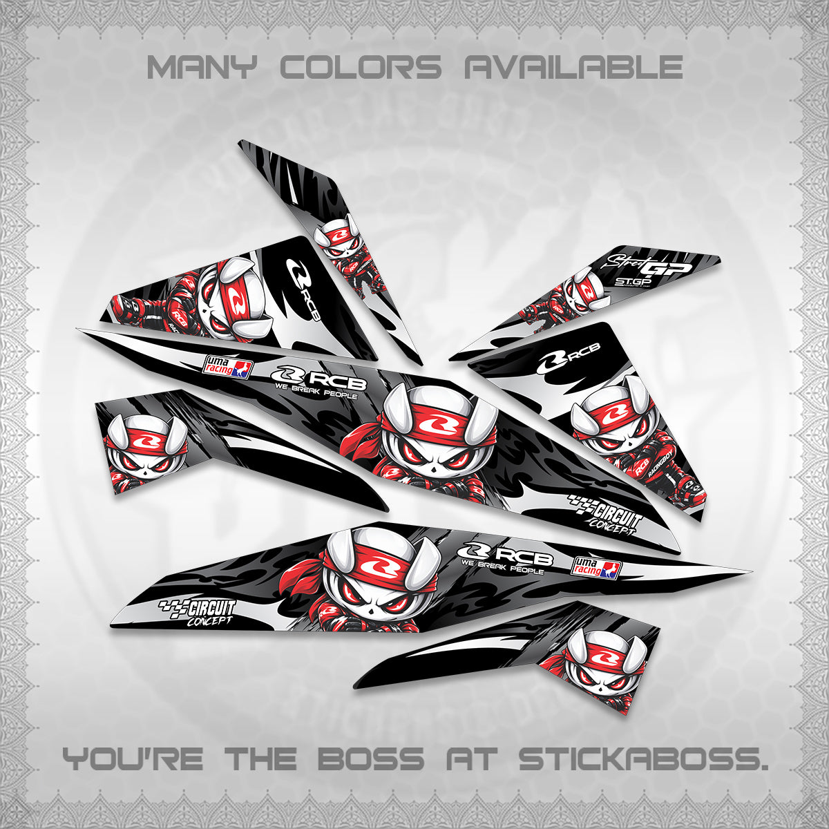 BEAT FI V1 DECALS (2026 NEW RCB 2.0 DESIGN) STICKER KITS BY STICKABOSS