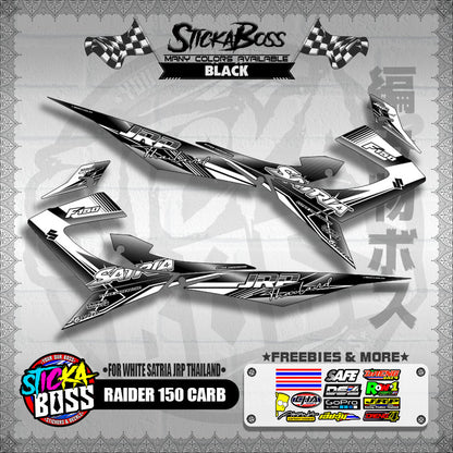 RAIDER 150 CARB DECALS ( FOR WHITE SATRIA JRP THAILAND )【WITH FREEBIES】