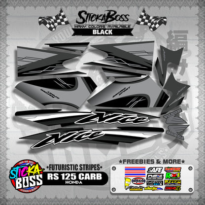 RS 125 THAI DECALS ( FUTURISTIC STRIPES )【WITH FREEBIES】