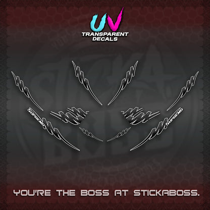 AEROX V2 UV TRANPARENT STRIPING DECALS (1 TONE PUTRA VIRDIAN)STICKER DECALS By STICKABOSS