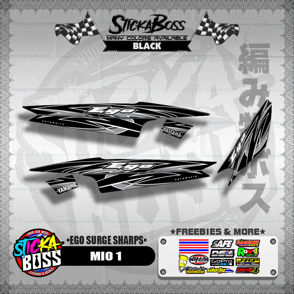 MIO 1 DECALS ( EGO SURGE SHARPS ) [ PREMIUM GLOSSY LAMINATED ]【WITH FREEBIES】