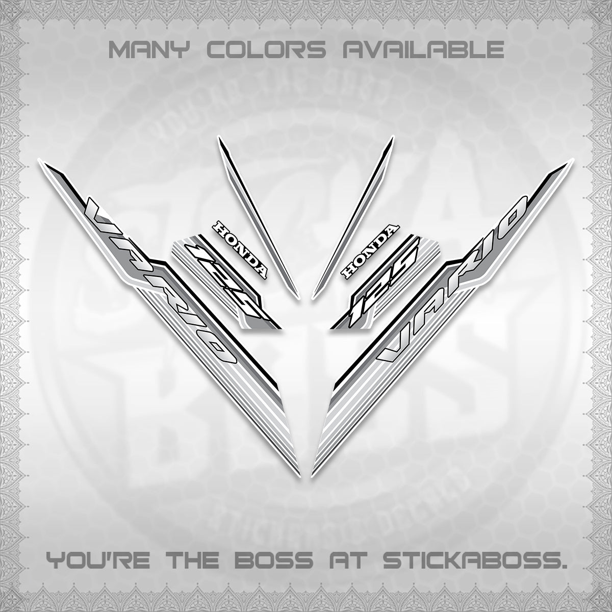 CLICK 125 V3 INDO FOR WHITE DECALS (2024 SV 07-A2 STYLE) STICKER KITS By STICKABOSS