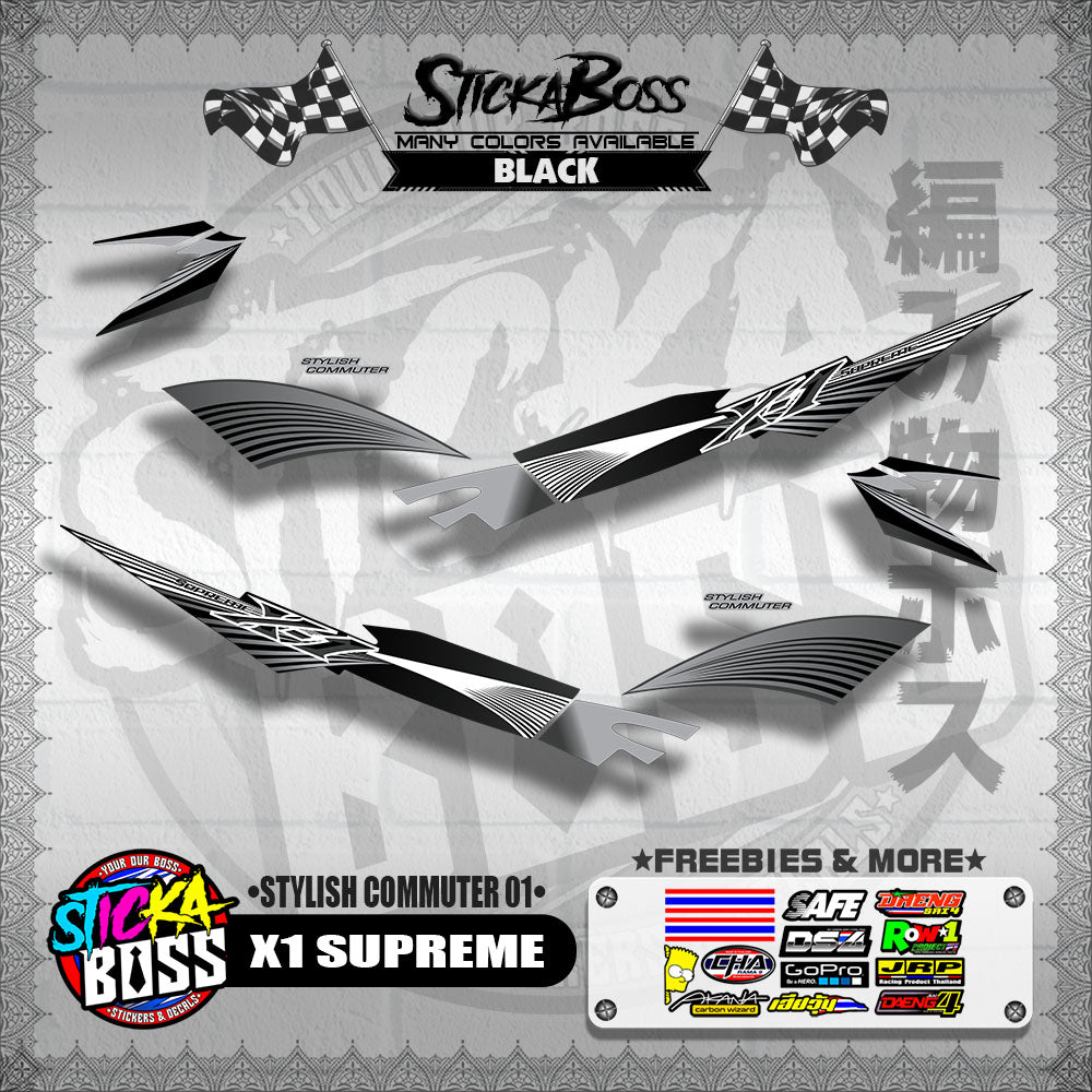 X1 SUPREME DECALS ( STYLISH COMMUTER 01 )【WITH FREEBIES】