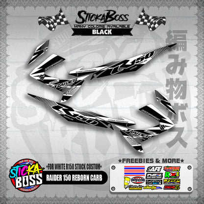 RAIDER 150 REBORN CARB DECALS ( FOR WHITE R150 STOCK CUSTOM )【WITH FREEBIES】
