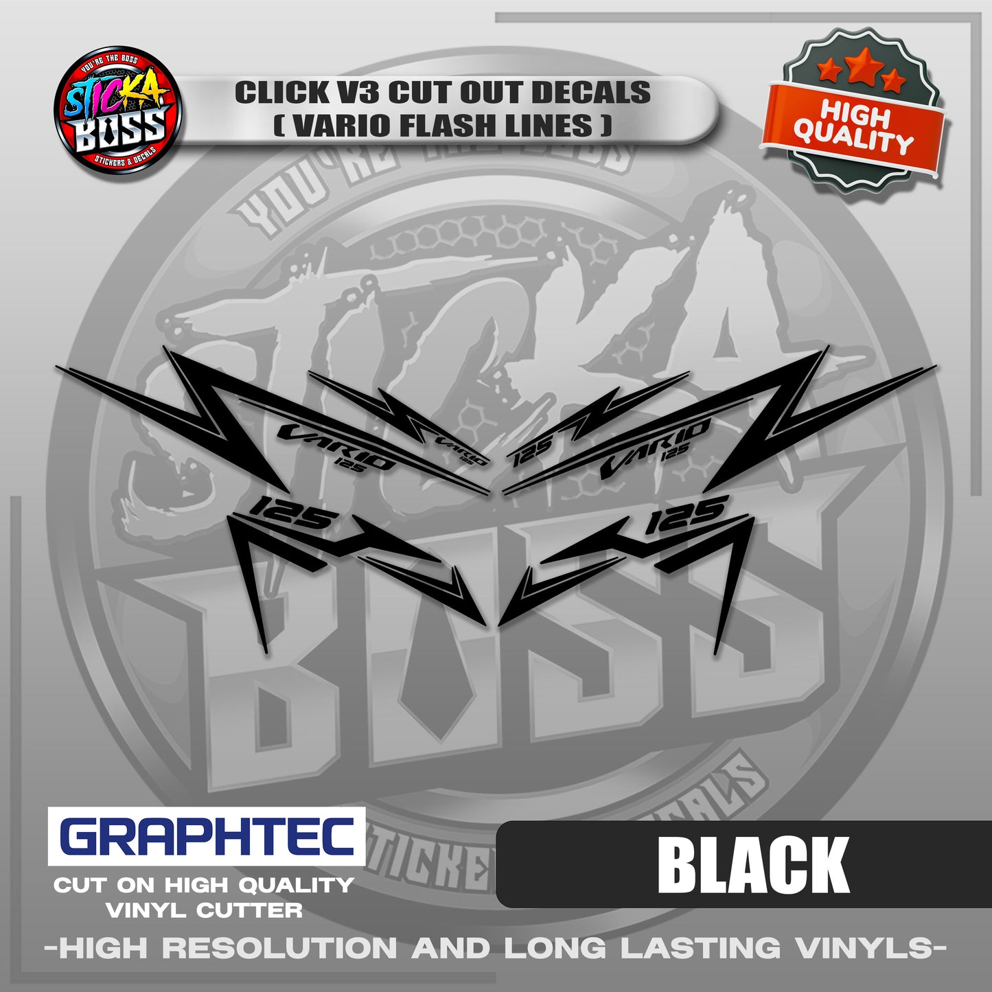 CLICK V3 CUT OUT DECALS ( VARIO FLASH LINES ) | VINYL WATERPROOF CUT-OUT STICKER DECALS