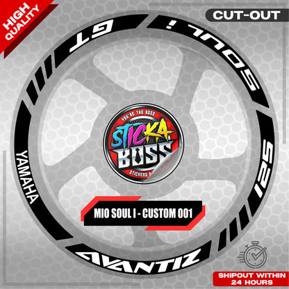 MIO SOUL I 125 MAGS STICKER SET  ( 2 MAGS ) - CUSTOM 001 | VINYL WATERPROOF CUT-OUT DECALS