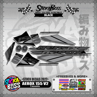 AEROX 155 V2 ( STOCK DECALS 2022 )【WITH FREEBIES】