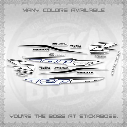 AEROX 155 V1 FOR WHITE DECALS (2026 CYBER STYLE 01) STICKER KITS BY STICKABOSS