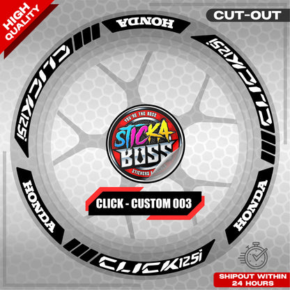 CLICK 125 MAGS STICKER SET  ( 2 MAGS ) - CUSTOM 003 | VINYL WATERPROOF CUT-OUT DECALS