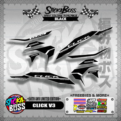CLICK V3 DECALS ( 50TH ANV LIMITED EDITION )【WITH FREEBIES】