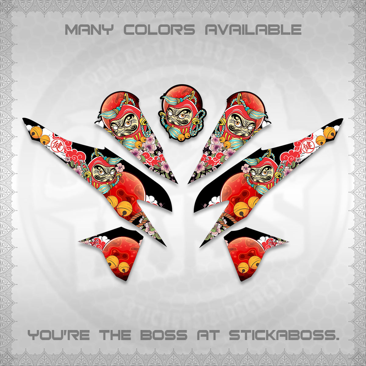 CLICK 125 V2 VARIO DECALS (DARUMA CLOUDS DESIGN) STICKER DECALS By STICKABOSS (Copy)