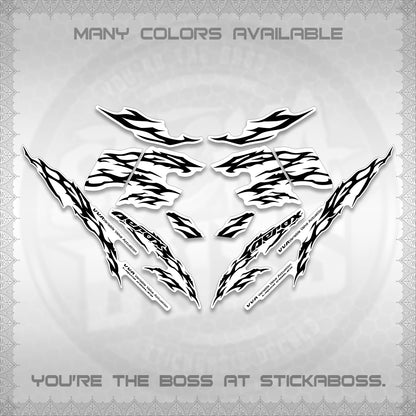 AEROX 155 V2 FOR WHITE DECALS (2026 TRIBAL LIGHTNING DESIGN) STICKER KITS BY STICKABOSS