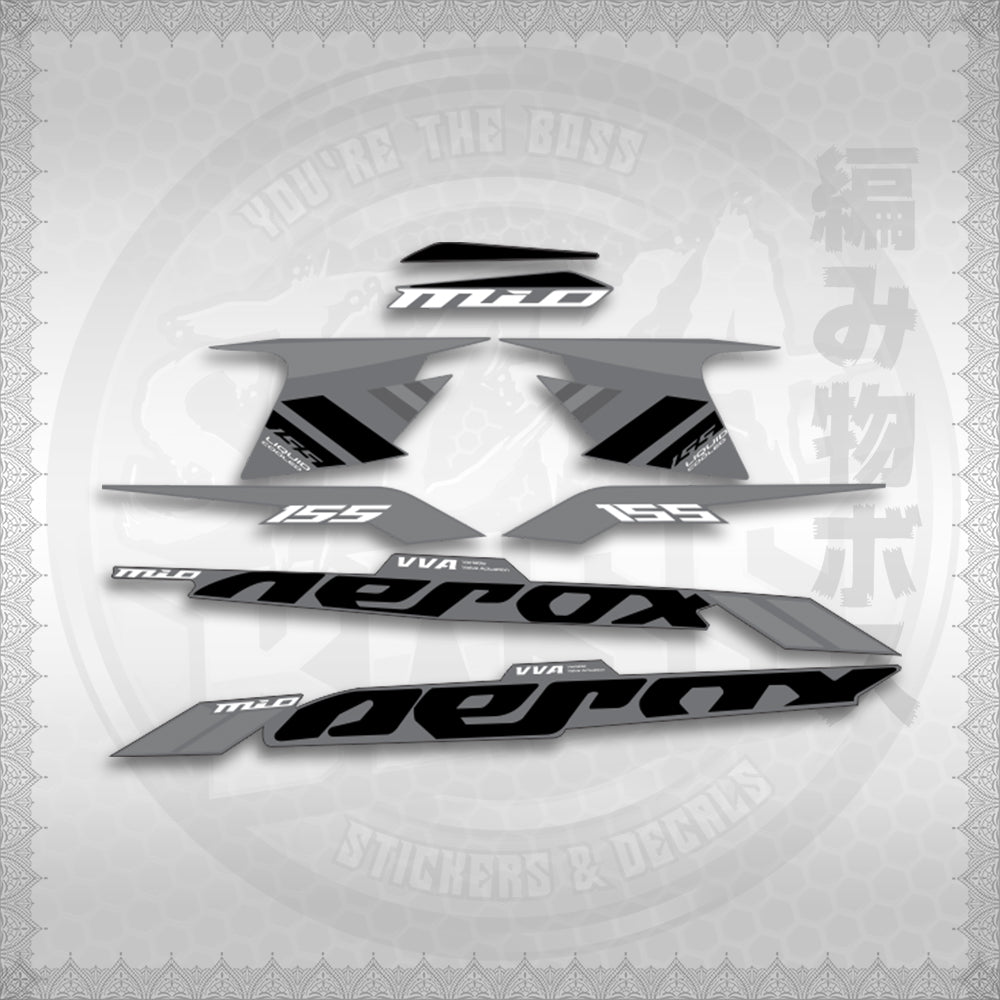 STICKER DECALS for AEROX 155 V1 (AV120X7IN) By STICKABOSS (SOFIE LAMINATED WATERPROOF)