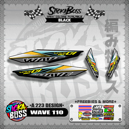 WAVE 110 DECALS ( A 223 DESIGN )【WITH FREEBIES】