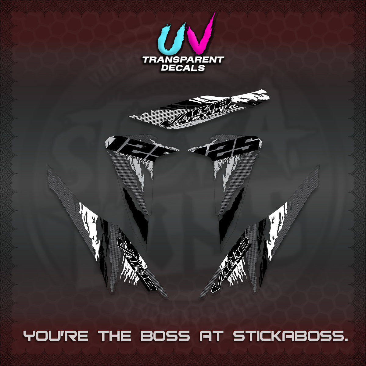 CLICK 125 V2 VARIO UV TRANSPARENT DECALS (2022 SPLASH SPECIAL) STICKER KITS BY STICKABOSS